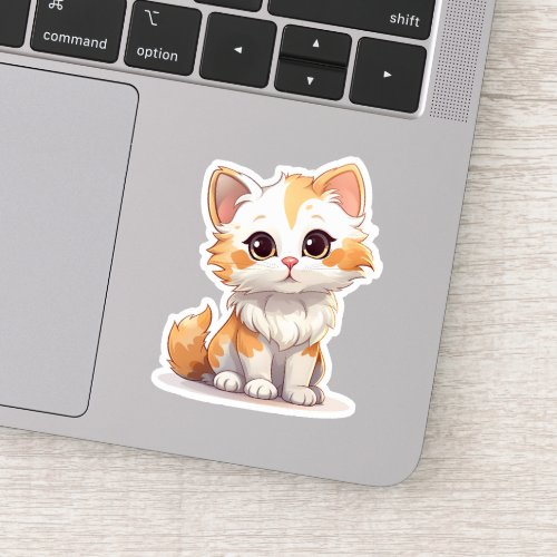Whiskered Whimsy _ Orange Tabby Kitten Sticker