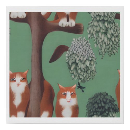 Whiskered Whimsy The Feline Fantasia Faux Canvas Print