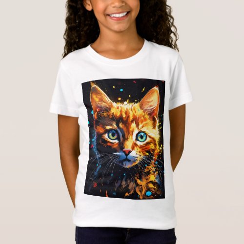 Whiskered Wonders Anime Cat T_Shirt