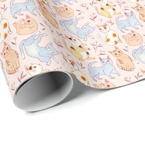 Whiskers and Blooms Wrapping Paper