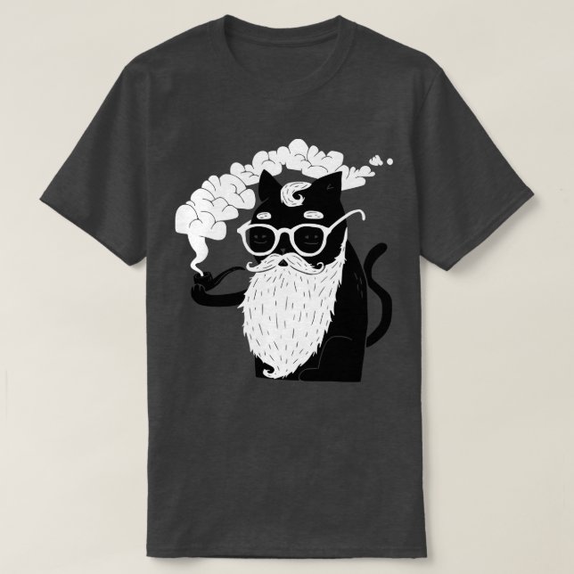 Whiskers And Pipe T-Shirt (Design Front)