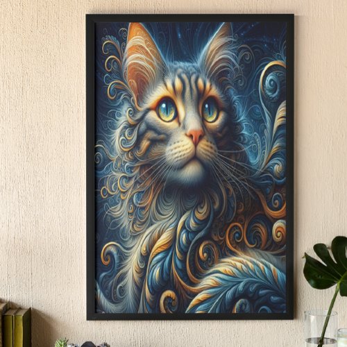 Whiskers and Sapphire A Cats Blue_Eyed Gaze Poster