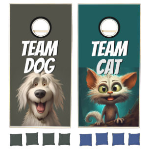 Whiskers and Wags: The Ultimate Cornhole Face-Off Set
