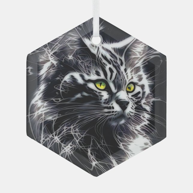 Whiskers in Silver Ornament (Front)