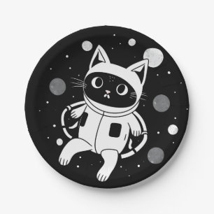 Whiskers in Space Paper Plates