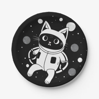 Whiskers in Space Paper Plates