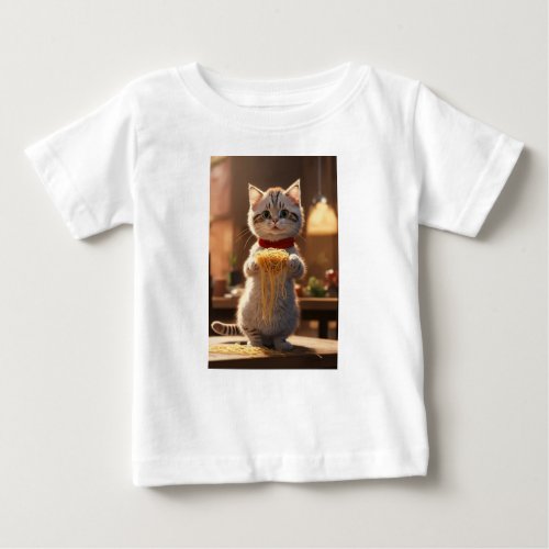 Whiskers  Noodles A Cats Culinary Delight Baby T_Shirt