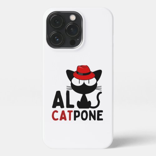 Whiskers of Mischief  Al Catpone  black cat iPhone 13 Pro Case