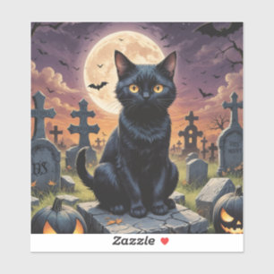 Whiskers of the Witching Hour - Black Cat Sticker