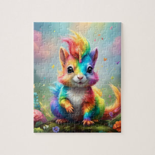 Whiskers of Wonder: The Rainbow Unicorn Squirrel Jigsaw Puzzle