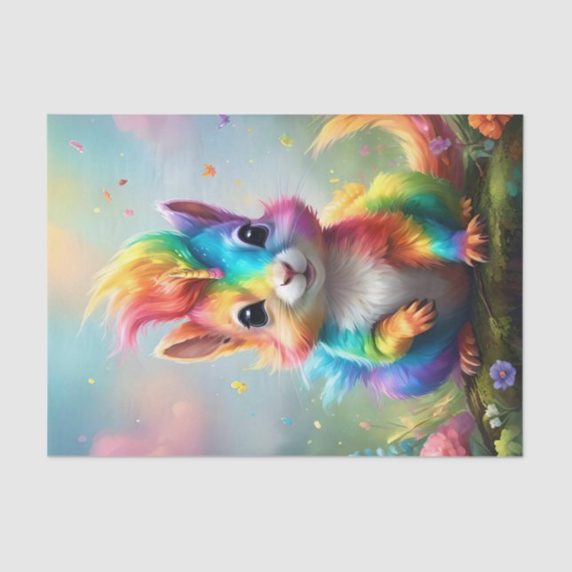 Whiskers of Wonder: The Rainbow Unicorn Squirrel,  Tissue Paper (Front)