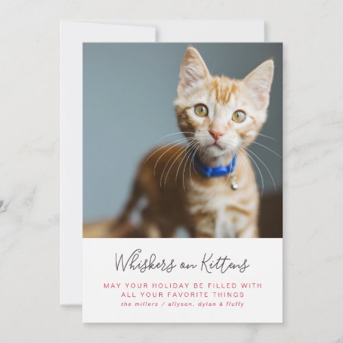 Whiskers on Kittens Christmas Photo Holiday Card