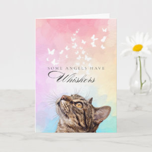 Whiskers Rainbow Brown Tabby Cat Loss Sympathy Card