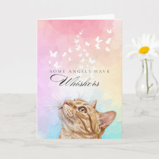 Whiskers Rainbow Orange Tabby Cat Loss Sympathy Card