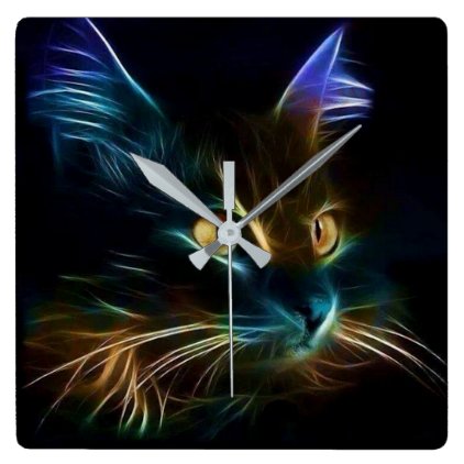 Whiskers Square Wall Clock