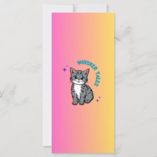 Whiskers & Tales | Whimsical Cat Storybook Bookmar (Back)