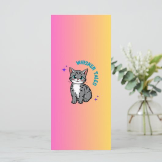 Whiskers & Tales | Whimsical Cat Storybook Bookmar (Standing Front)