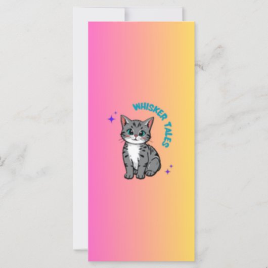 Whiskers & Tales | Whimsical Cat Storybook Bookmar (Front)