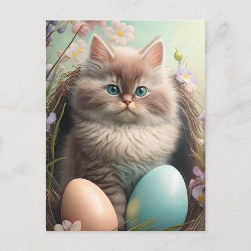 Whiskers the Easter Kitten Postcard