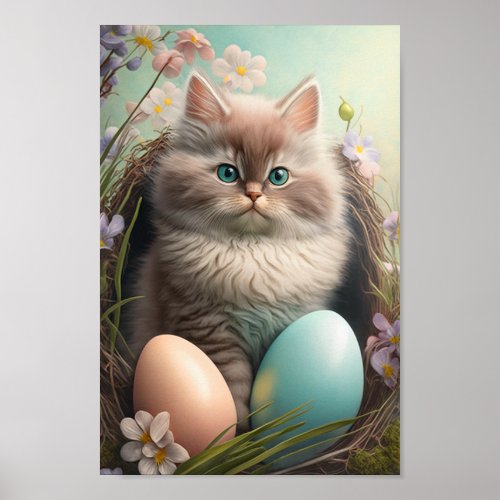 Whiskers the Easter Kitten Poster