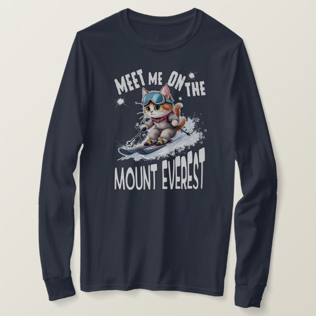 Whiskers, the fearless adventure cat - Long sleeve T-Shirt (Design Front)