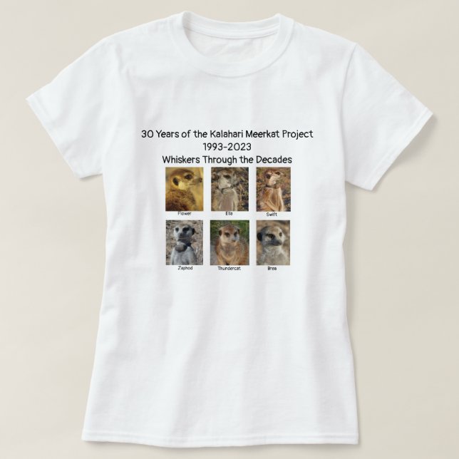 Whiskers Through the Decades T-Shirt (Design Front)