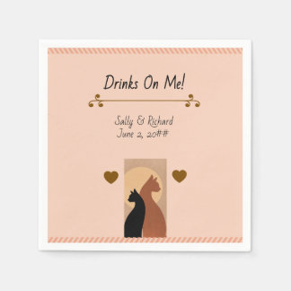  Whiskers & Vows Bound by Paw & Heart Wedding  Napkins