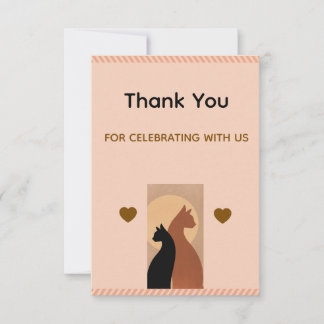 Whiskers & Vows Bound by Paw & Heart Wedding  Thank You Card