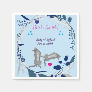 Whiskers & Vows Shades of Forever Wedding Napkins