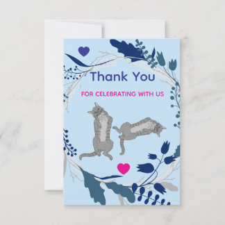 Whiskers & Vows Shades of Forever Wedding Thank  You Card