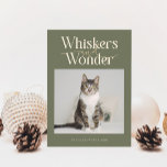 Whiskers &amp; Wonder Cat Photo Sage Christmas Holiday Card