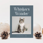 Whiskers &amp; Wonder Cat Photo Slate Christmas Holiday Card