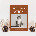 Whiskers &amp; Wonder Cat Photo Terracotta Christmas Holiday Card