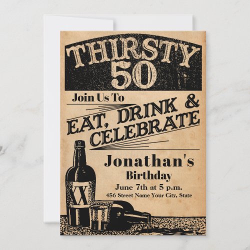 Whiskey 50th Birthday Invitation