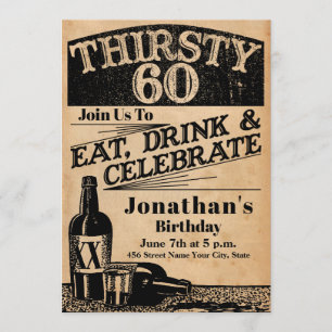 Whiskey 60th Birthday Invitation