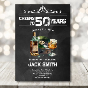 Whiskey adults birthday party invitation