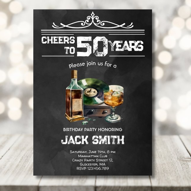 Whiskey adults birthday party invitation (Creator Uploaded)