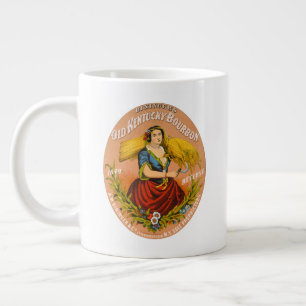 Whiskey Advertising Label, Circa 1860. Giant Coffee Mug