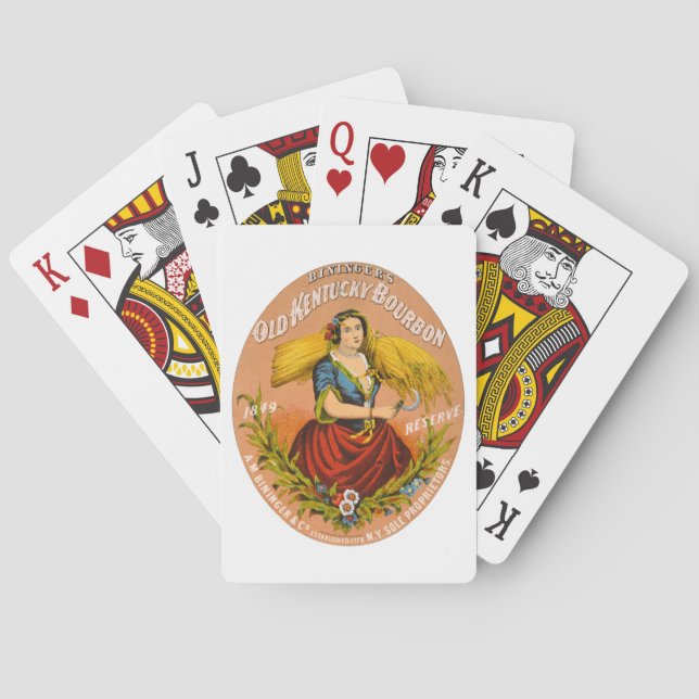 Whiskey Advertising Label, Circa 1860. Poker Cards (Back)