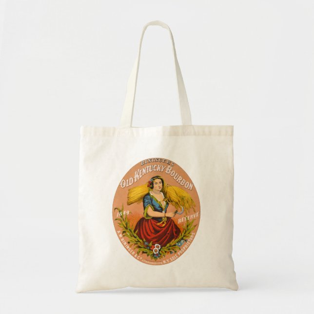 Whiskey Advertising Label, Circa 1860. Tote Bag (Front)