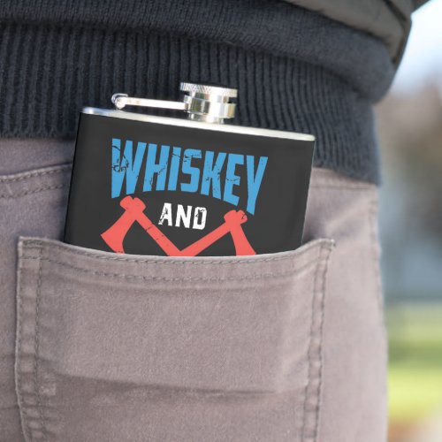 Whiskey and Sharp Objects Vinyl Wrapped Flask