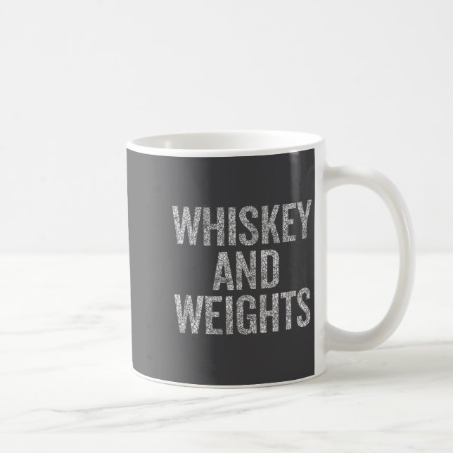 Whiskey And Weights No Carbs Funny Gym Slogan  Coffee Mug (Right)
