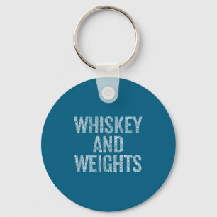 Whiskey And Weights No Carbs Funny Gym Slogan  Keychain