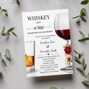 Whiskey and Wine before I do Couples Shower Invitation