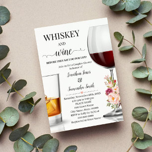 Whiskey and wine before I do wedding shower pink Invitation