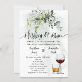 Whiskey and wine couples shower Eucalyptus Invitation (Front)