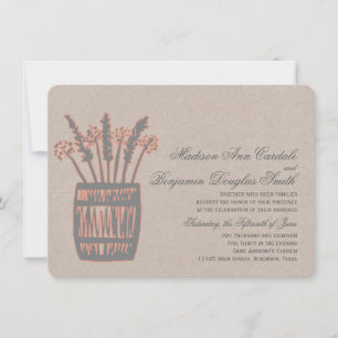 Whiskey Barrel of Wheat Rustic Wedding Invitations