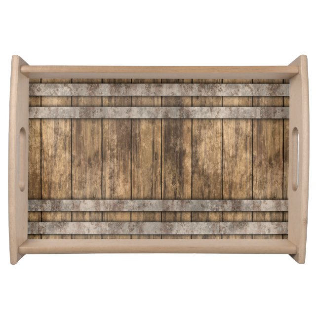 Whiskey Barrel Serving Tray (Front)