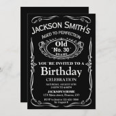 Whiskey birthday invitation Adult liquor invite (Front/Back)