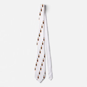 Whiskey Bottle Drawing Isolated On White Backgroun Neck Tie